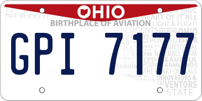 OH license plate GPI7177