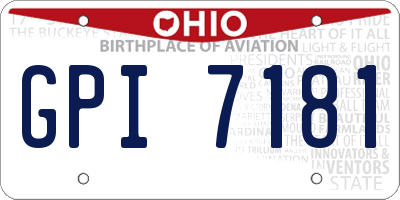OH license plate GPI7181