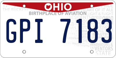OH license plate GPI7183