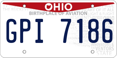 OH license plate GPI7186