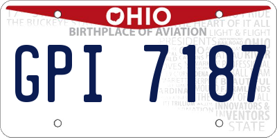 OH license plate GPI7187