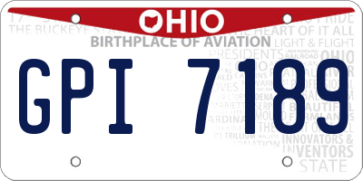 OH license plate GPI7189