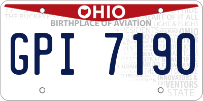 OH license plate GPI7190
