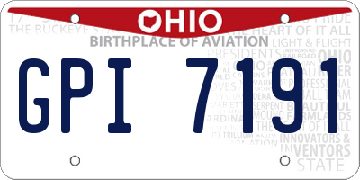 OH license plate GPI7191