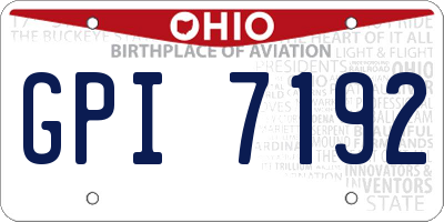 OH license plate GPI7192