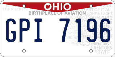 OH license plate GPI7196