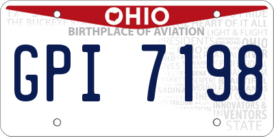 OH license plate GPI7198