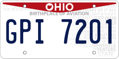 OH license plate GPI7201
