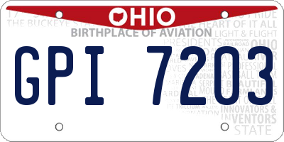 OH license plate GPI7203