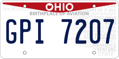 OH license plate GPI7207