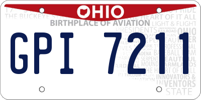 OH license plate GPI7211