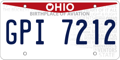 OH license plate GPI7212
