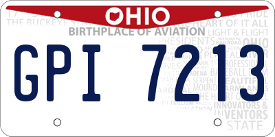 OH license plate GPI7213