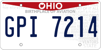 OH license plate GPI7214