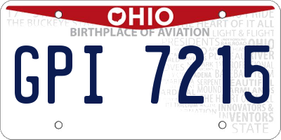 OH license plate GPI7215