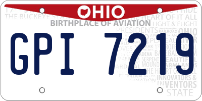 OH license plate GPI7219
