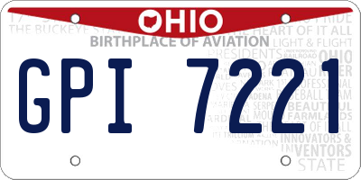 OH license plate GPI7221