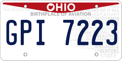 OH license plate GPI7223