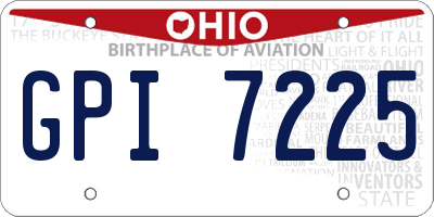 OH license plate GPI7225
