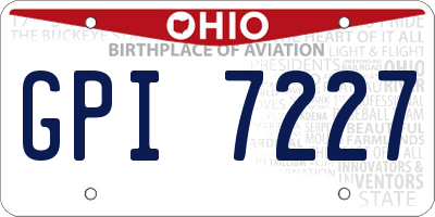OH license plate GPI7227