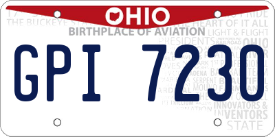 OH license plate GPI7230