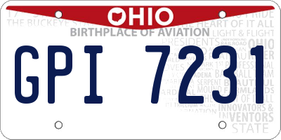 OH license plate GPI7231