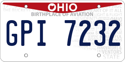 OH license plate GPI7232