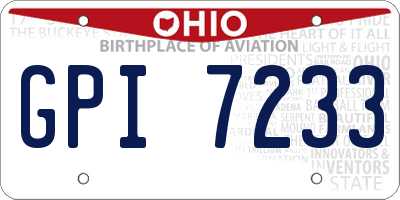 OH license plate GPI7233