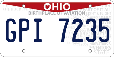 OH license plate GPI7235
