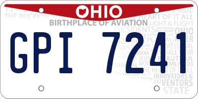 OH license plate GPI7241