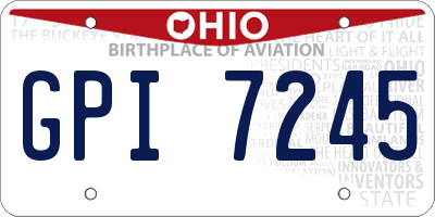 OH license plate GPI7245
