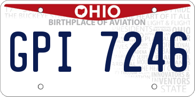 OH license plate GPI7246