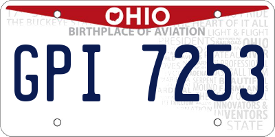 OH license plate GPI7253