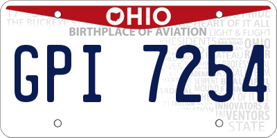 OH license plate GPI7254