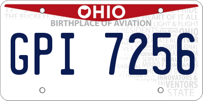 OH license plate GPI7256