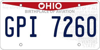 OH license plate GPI7260