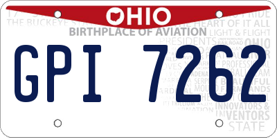 OH license plate GPI7262