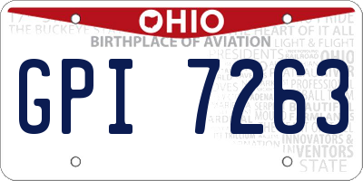OH license plate GPI7263