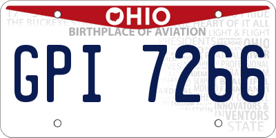 OH license plate GPI7266