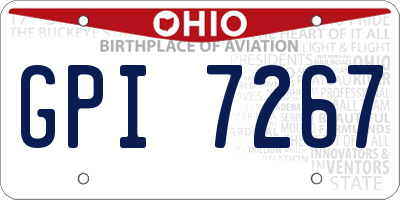 OH license plate GPI7267