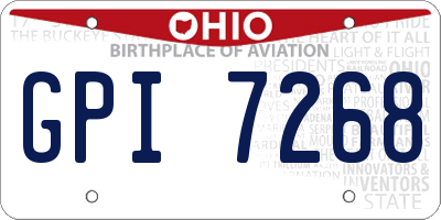 OH license plate GPI7268