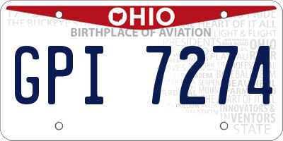 OH license plate GPI7274