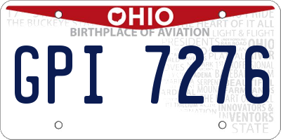 OH license plate GPI7276