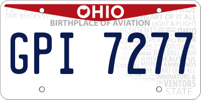 OH license plate GPI7277