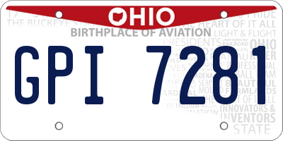 OH license plate GPI7281