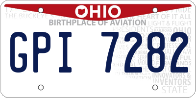 OH license plate GPI7282