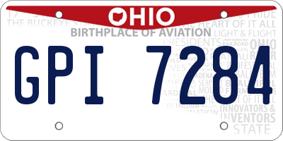 OH license plate GPI7284