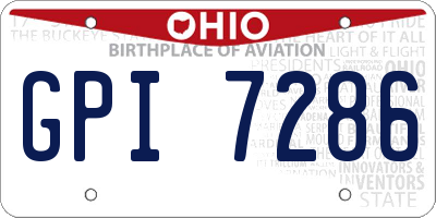 OH license plate GPI7286