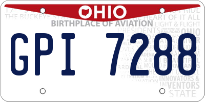 OH license plate GPI7288