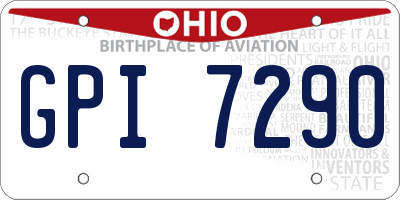 OH license plate GPI7290